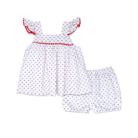 Sally Swing Set - Navy and Red Swiss Dot