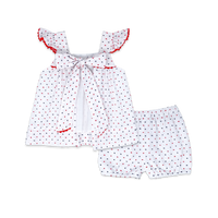 Sally Swing Set - Navy and Red Swiss Dot