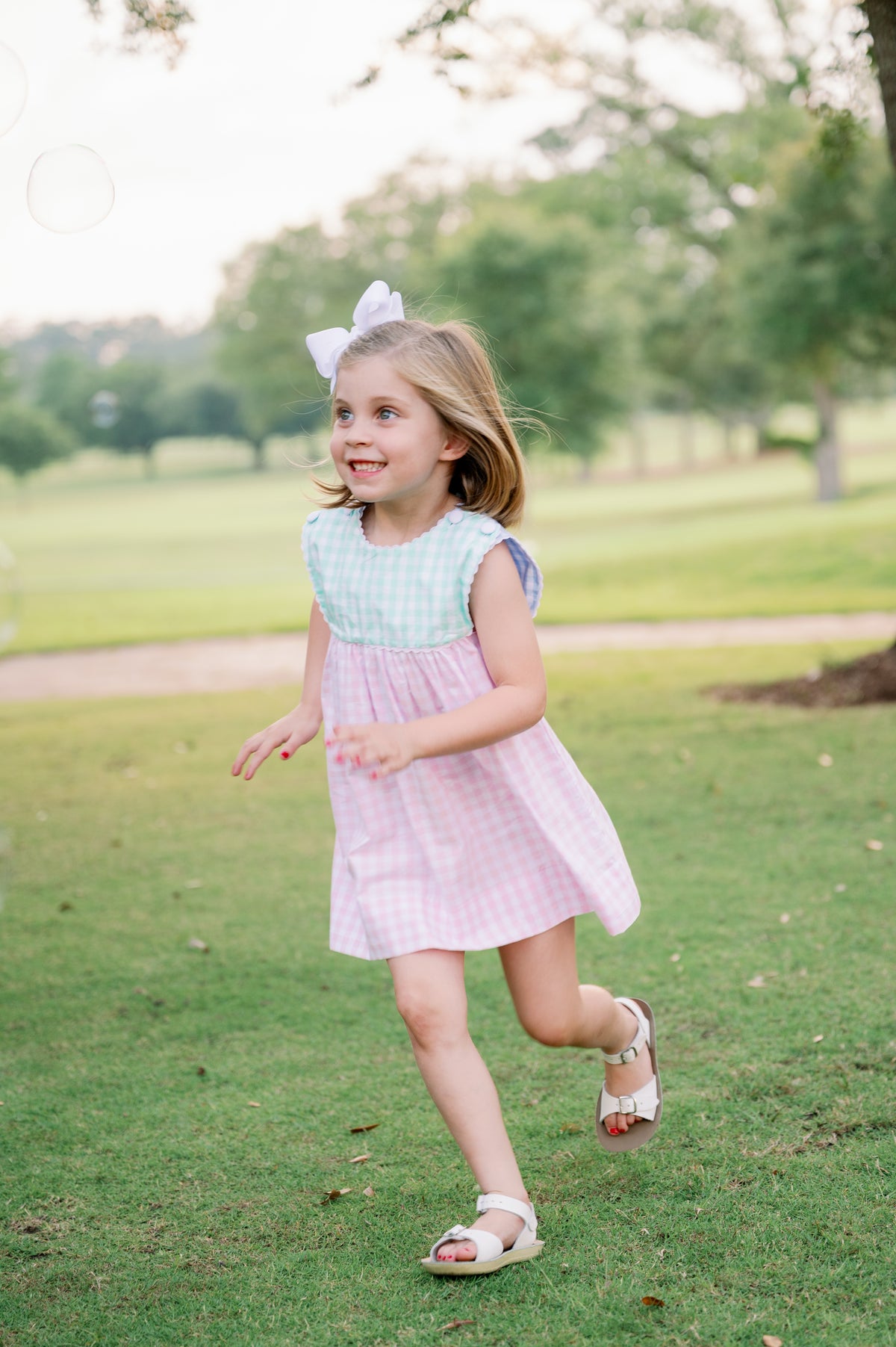 Charming Dress - Pink, Mint, Blue Check