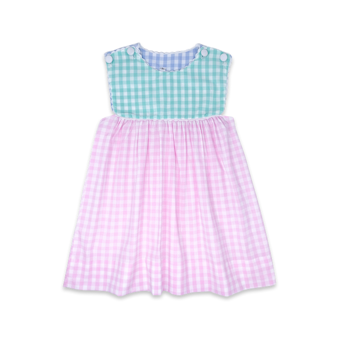 Charming Dress - Pink, Mint, Blue Check