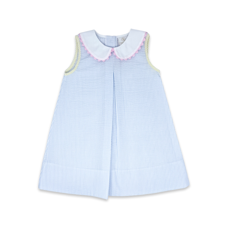 Caroline Dress - Summer Blue Seersucker