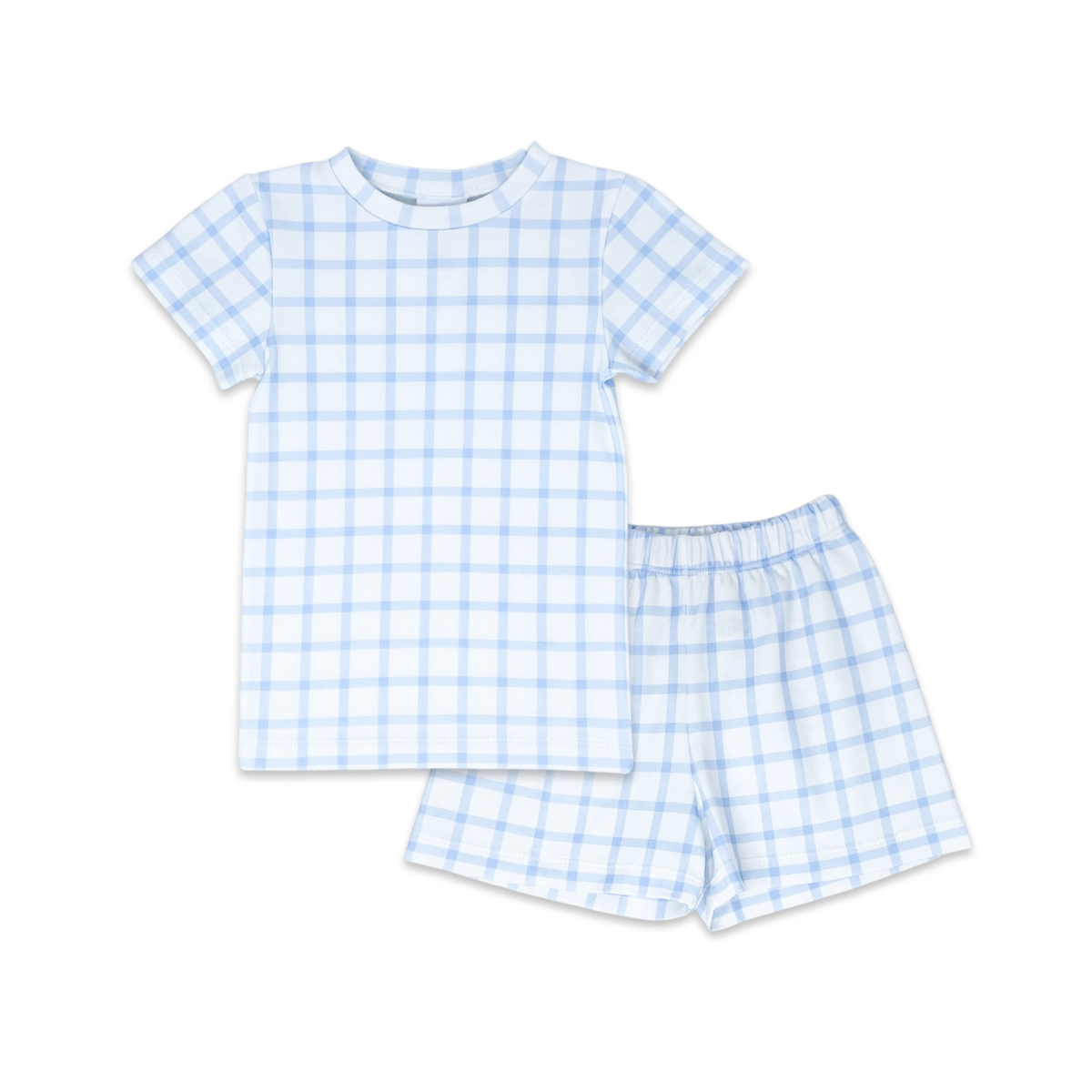 Landon Short Set - Whales Blue Windowpane