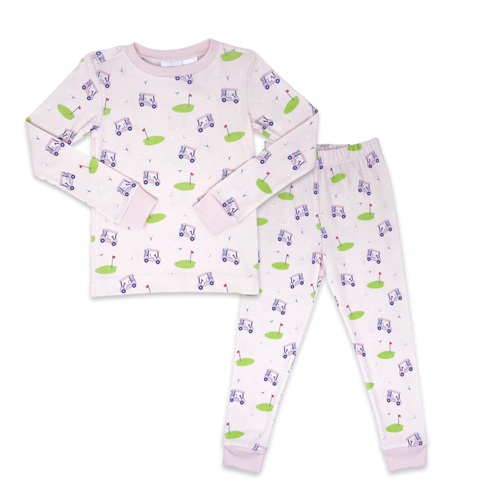 Sweet Pea PJ Set - Hole in One, Park Pink