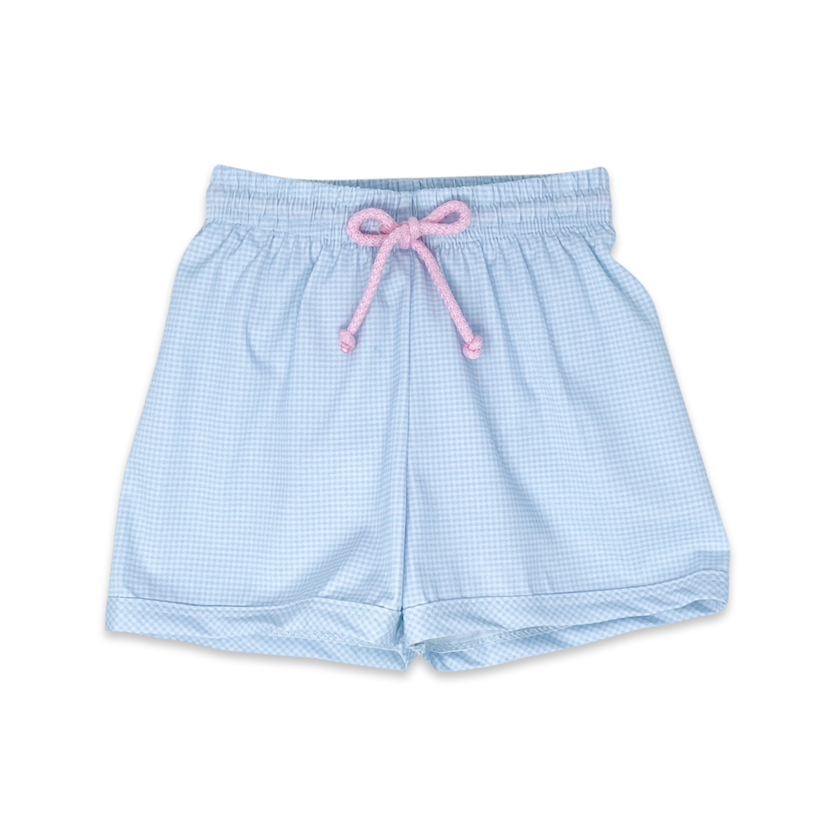 Barnes Bathing Suit - Baby Blue Minigingham, Pink