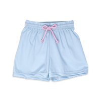 Barnes Bathing Suit - Baby Blue Minigingham, Pink