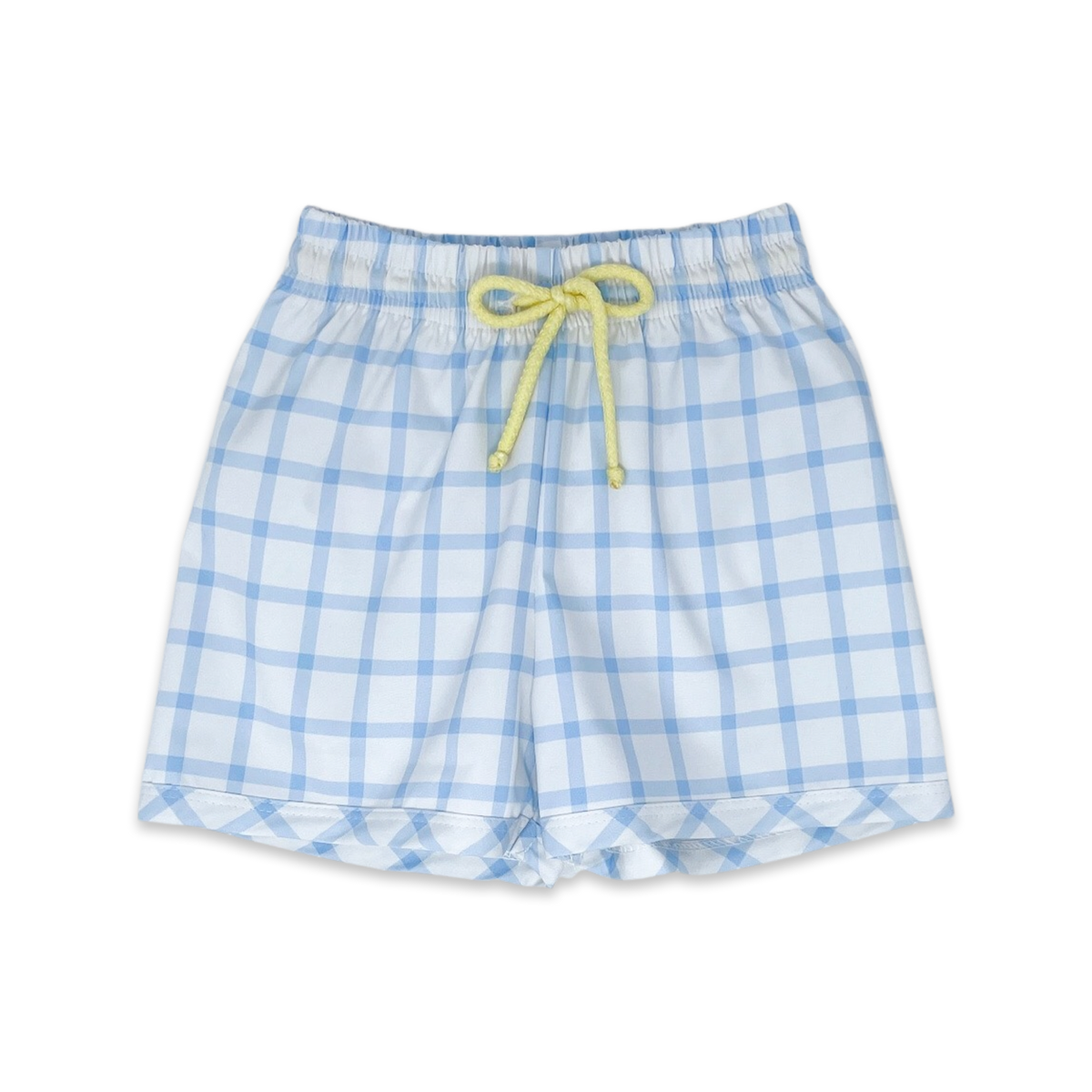 Barnes Bathing Suit - Whales Blue Windowpane, Yellow