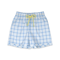 Barnes Bathing Suit - Whales Blue Windowpane, Yellow