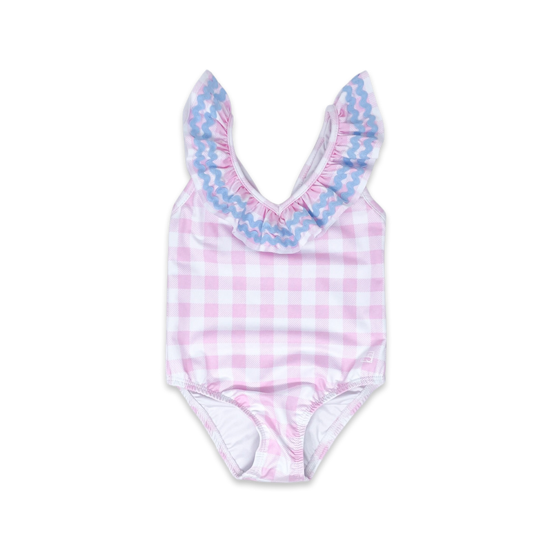 Brandy Swimsuit - Light Pink Buffalo Check