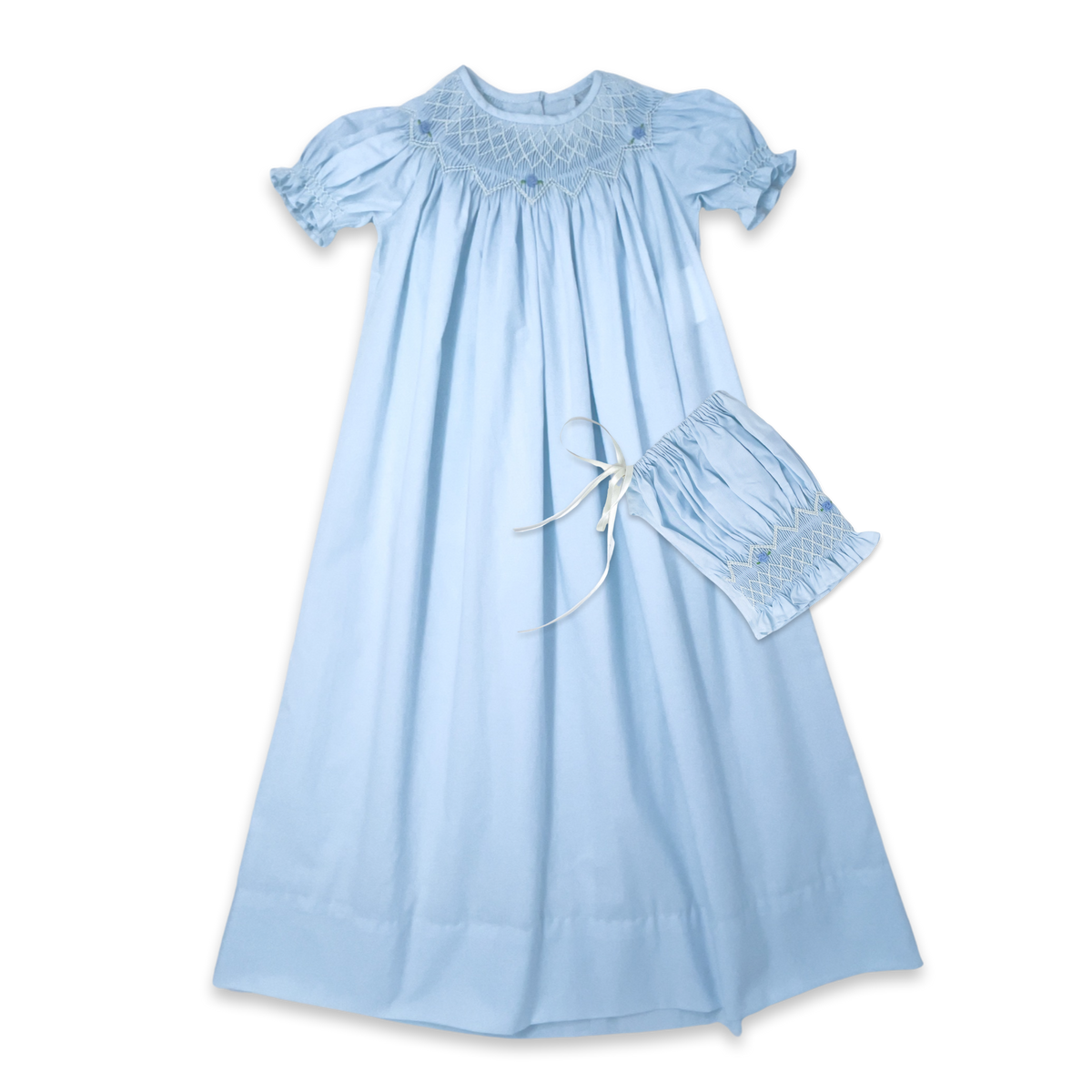 Rosebud Daygown with Bonnet - Blessings Blue