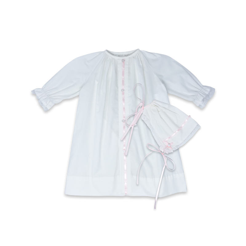 Original Daygown Set - Blessings White Batiste, Pink