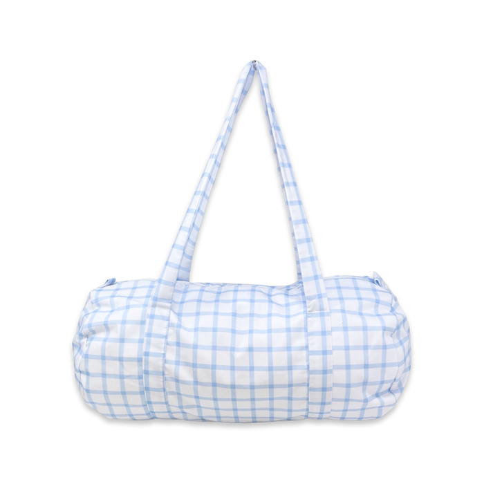 Overnight Duffle Bag - Whales Blue Windowpane