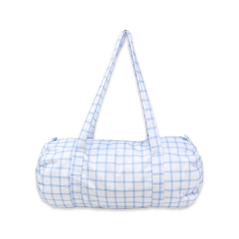 Overnight Duffle Bag - Whales Blue Windowpane