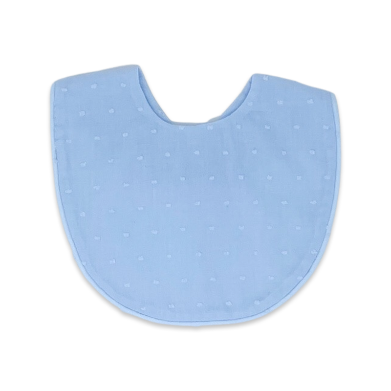 Heirloom Bib - Blue Swiss Dot