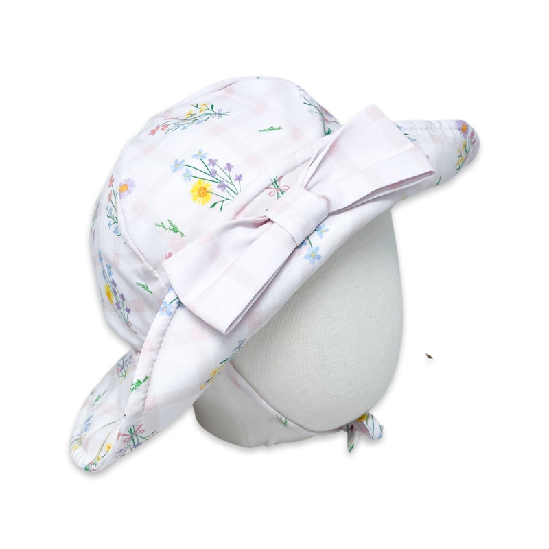 Beach Bucket Hat - Wilmington Wildflower Windowpane, Bow