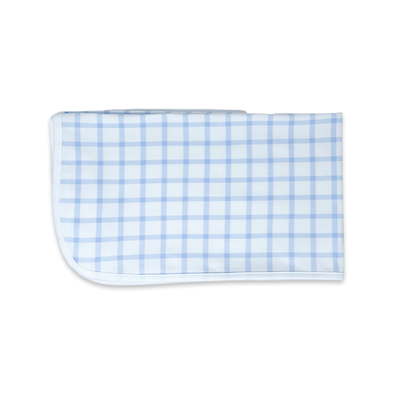 Bundled Up Blanket - Whales Blue Windowpane