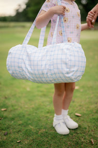 Overnight Duffle Bag - Whales Blue Windowpane