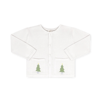 Burrow Button Down Sweater - Sterling White, Tree