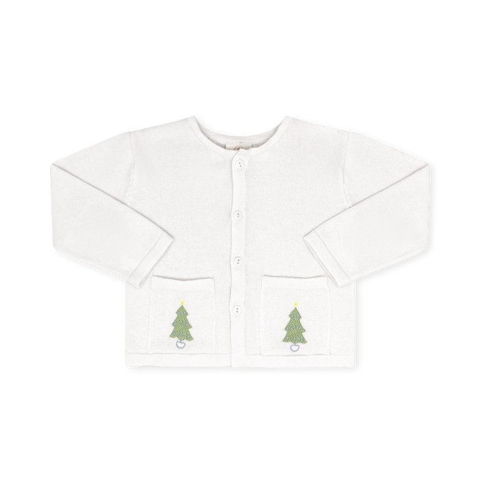 Burrow Button Down Sweater - Sterling White, Tree