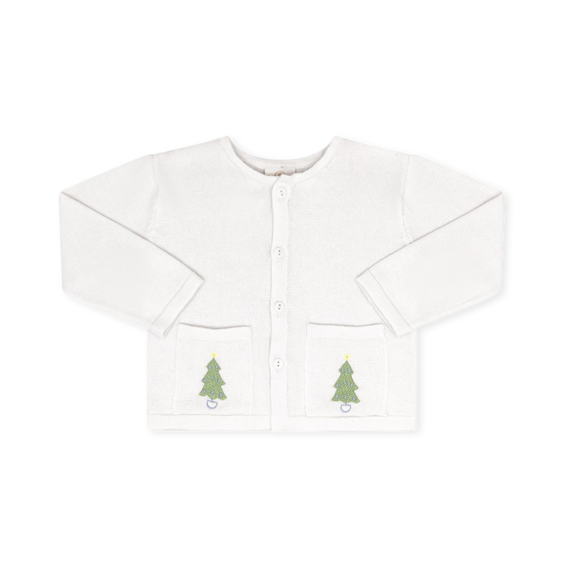 Burrow Button Down Sweater - Sterling White, Tree