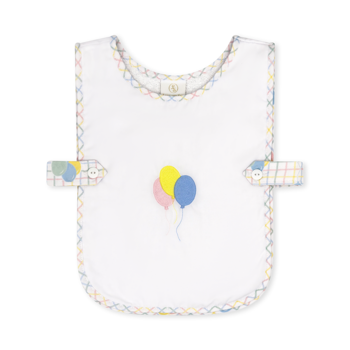 Celebration Bib - Party Time Balloon Plaid