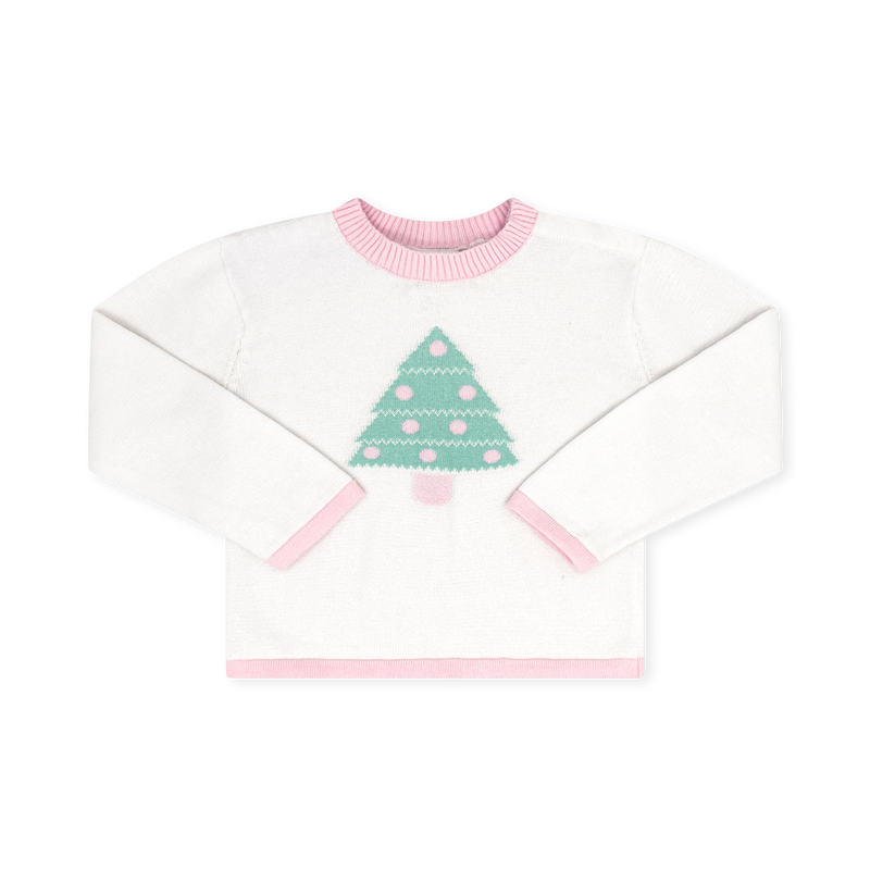 Cozy Up Sweater - Sterling White, Tree, Pink