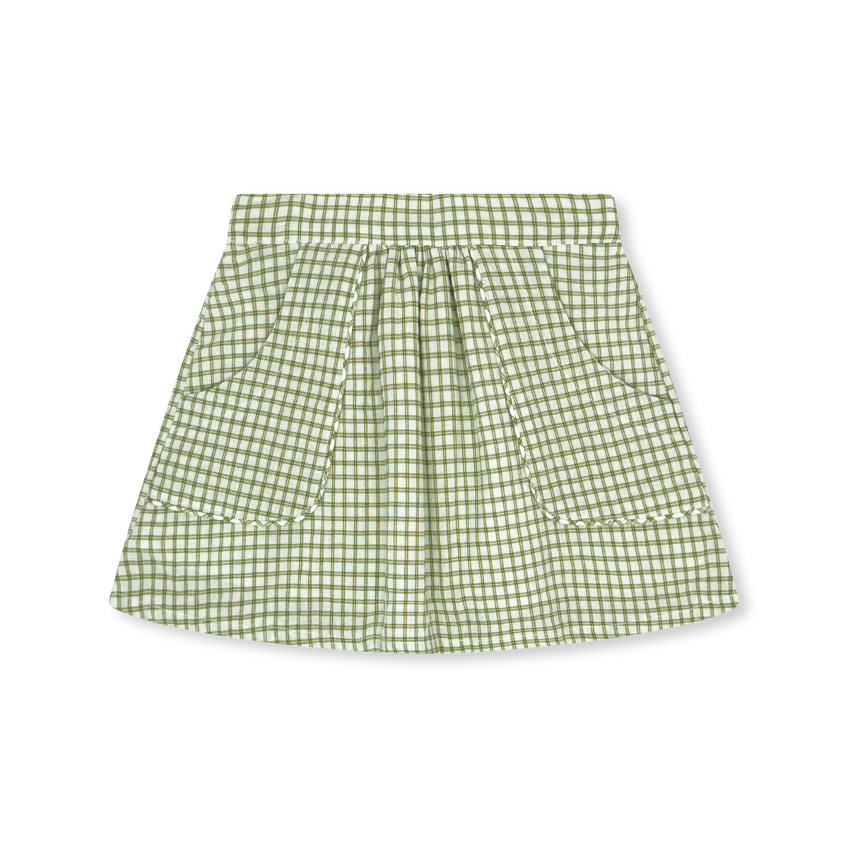 Isabella Skirt - Grove Park Green Windowpane