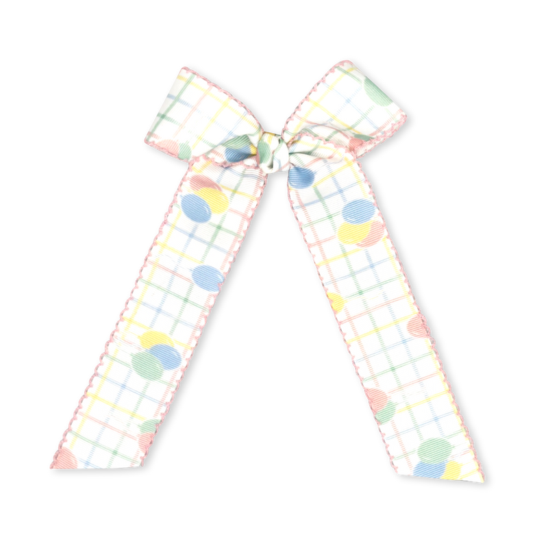 Lola Long Bow - Party Time Balloon Plaid