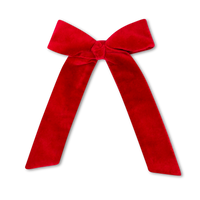 Lola Long Bow - Ruby Red Velvet