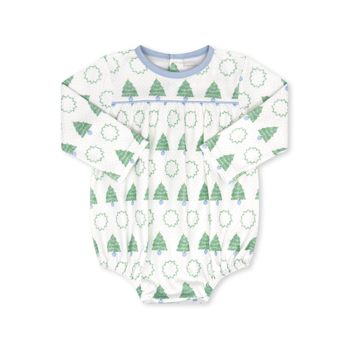 Mother May I Bubble Long Sleeve - Oh Christmas Tree, Bluffton Blue