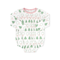 Mother May I Bubble Long Sleeve - Oh Christmas Tree, Pensalcola Pink