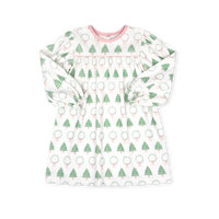 Mother May I Dress Long Sleeve - Oh Christmas Tree, Pensacola Pink