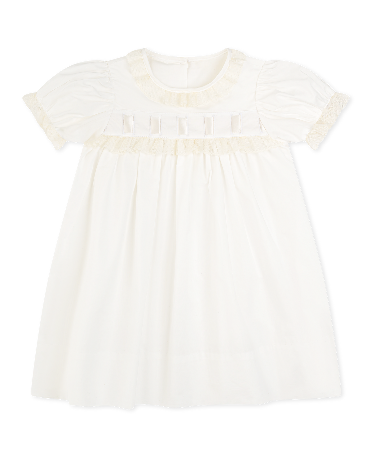 Paris Dress - Blessings White Batiste with Ecru