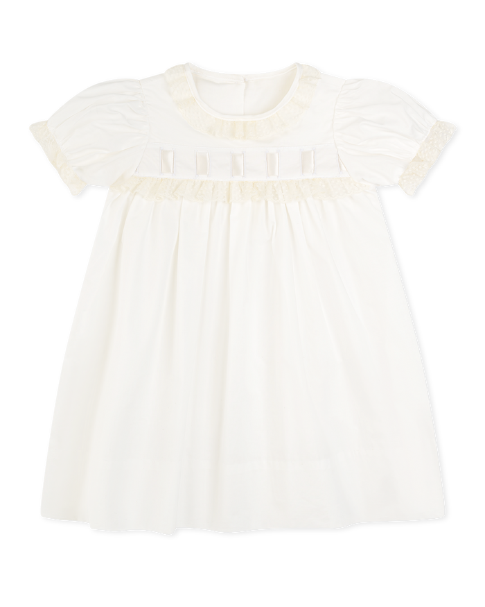 Paris Dress - Blessings White Batiste with Ecru