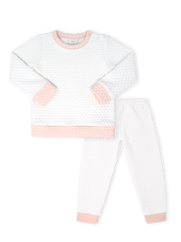 Quilted Sweatsuit - Worthington White Quilted, Paris Pink Quilted