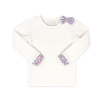 Quilted Sweatshirt - Worthington White Quilted, Sweet Pea Floral