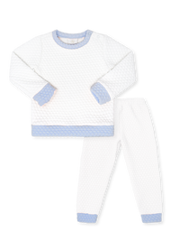 Quilted Sweatsuit - Worthington White Quilted, Windy Blue Quilted