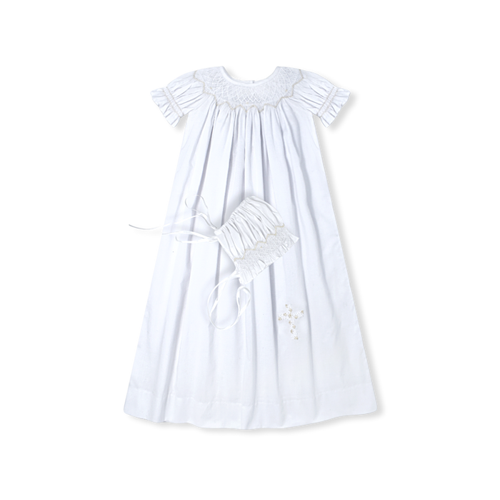 Rosebud Daygown Set - Blessings White, Cross