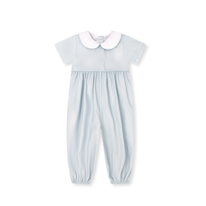 Rover Romper - Bellevue Blue Bitty Dot