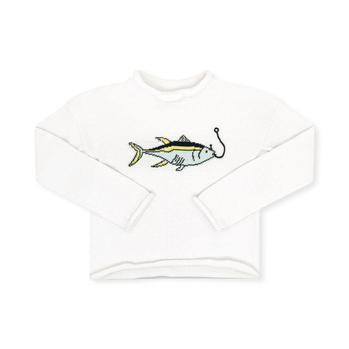 Ryan Sweater - Sterling White, Fish