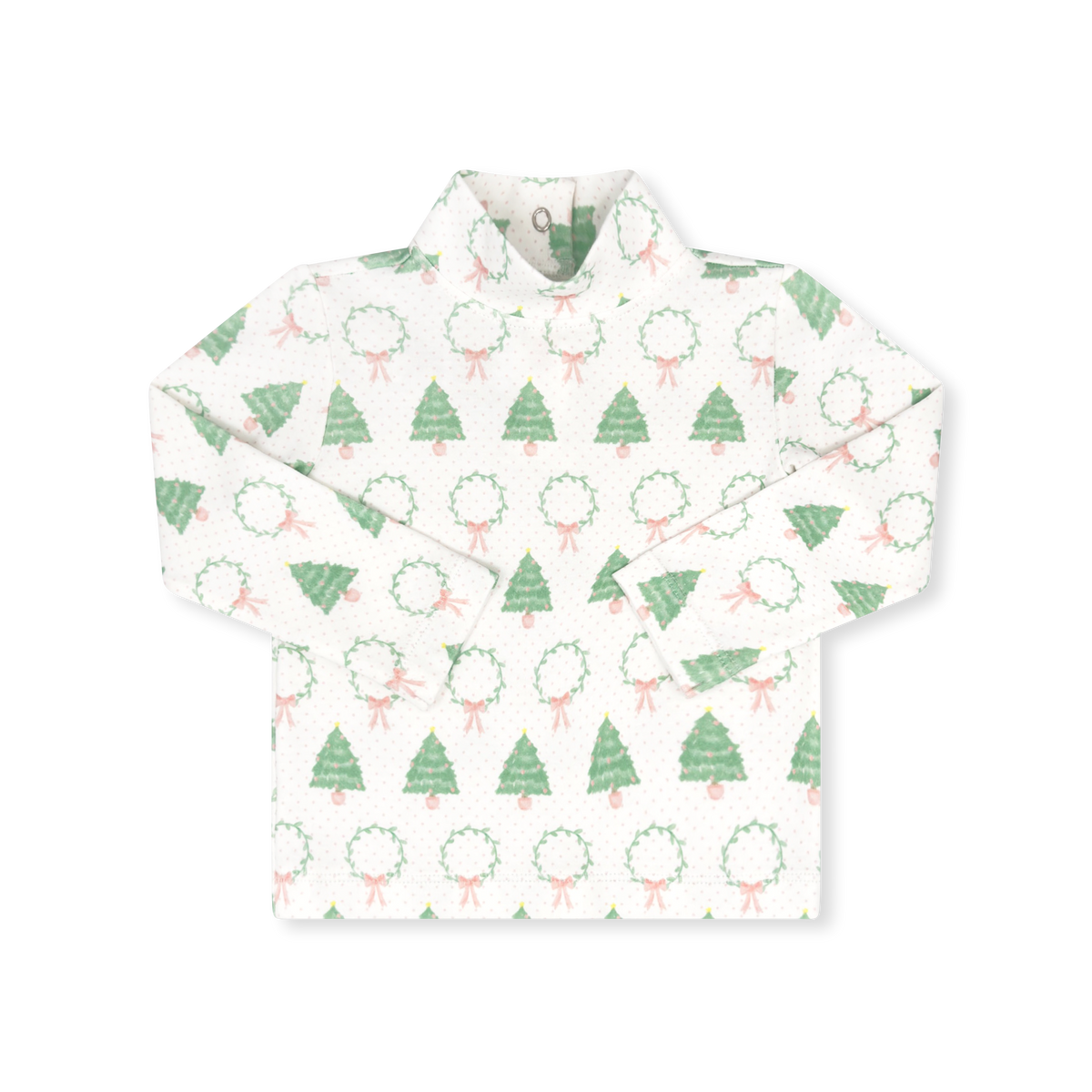 Tiny Tot Turtleneck - Oh Christmas Tree, Pink