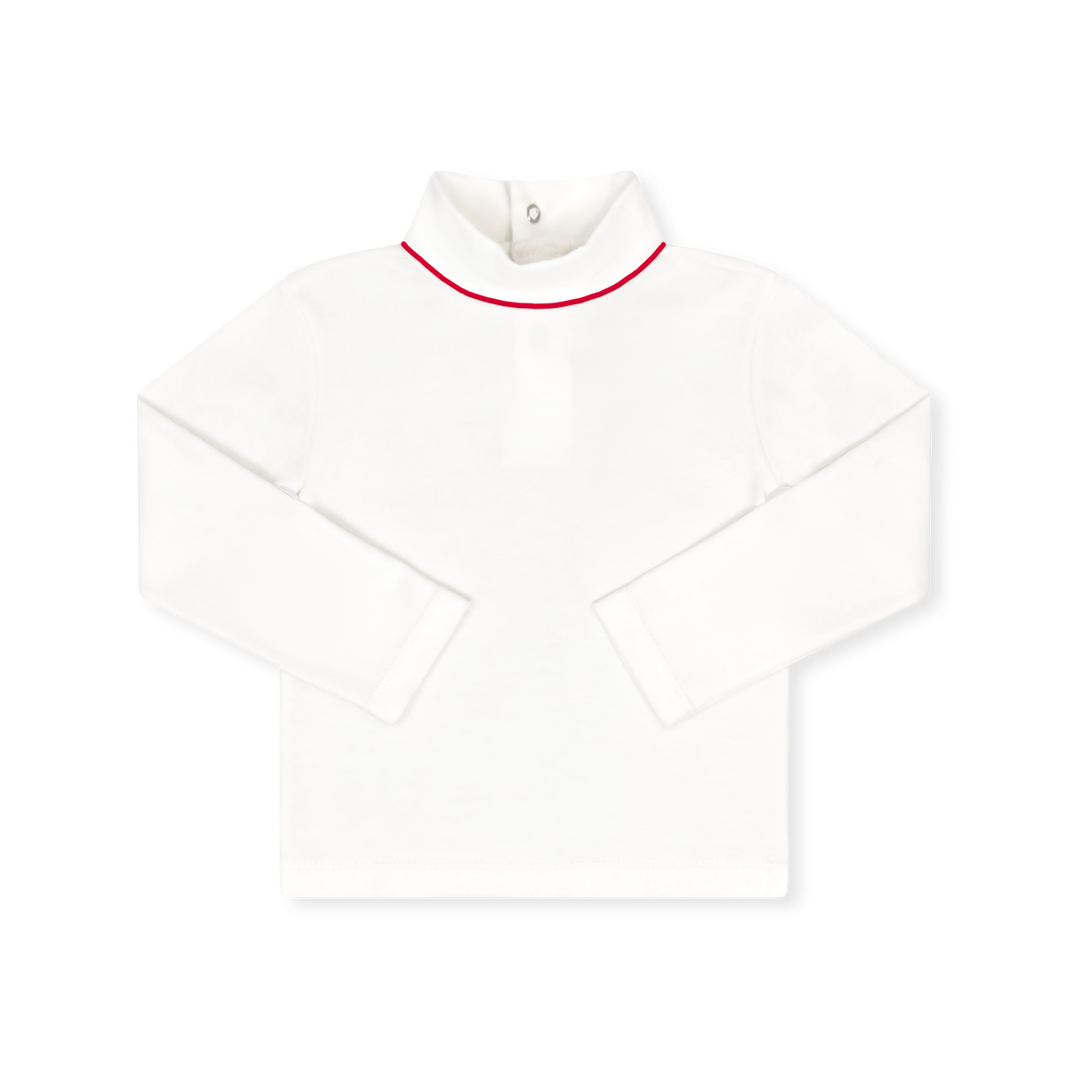 Tiny Tot Turtleneck - Park White, Ridgeland Red