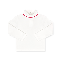 Tiny Tot Turtleneck - Park White, Ridgeland Red