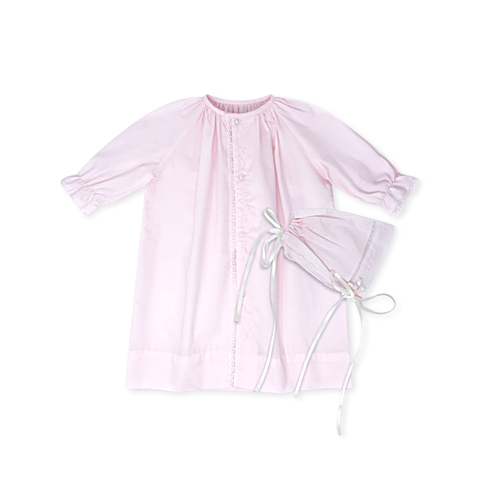 Vintage Daygown Set - Blessings Pink, Floral. - Classic Daygowns | Lullaby Set