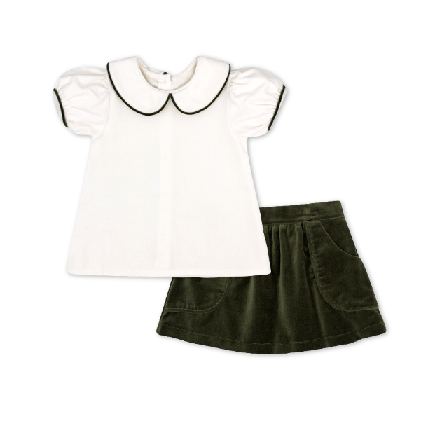 Better Together Skirt Set - Winter White Velvet, Gracious Green Velvet