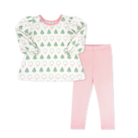 Faith Legging Set Long Sleeve - Oh Christmas Tree, Pensacola Pink