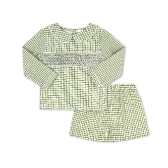 Liam Short Set Long Sleeve - Grove Park Green Windowpane