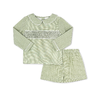 Liam Short Set Long Sleeve - Grove Park Green Windowpane