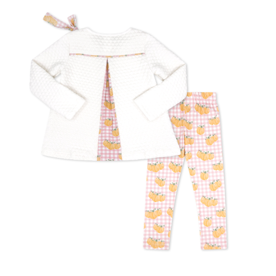 Madeline Legging Set - Worthington White Quilted, Little Pumpkin