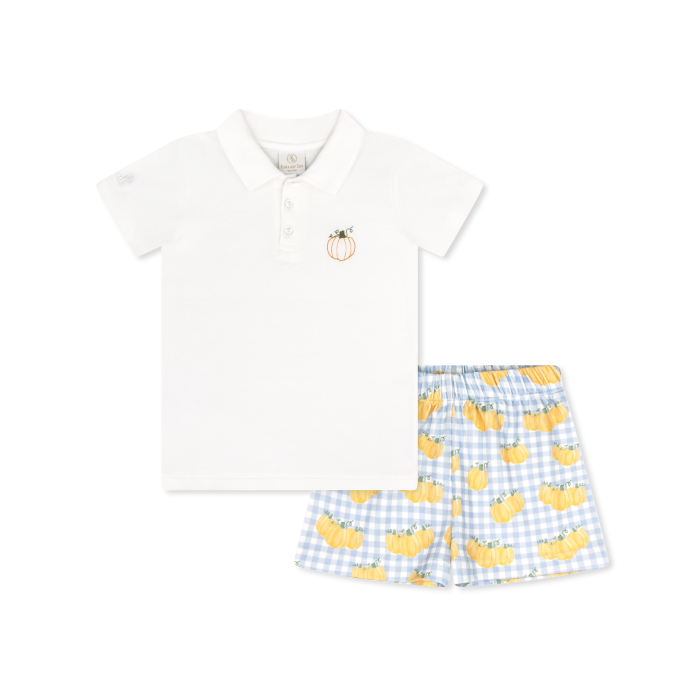 Parker Short Set - Park White, Little Pumpkin