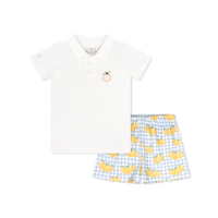 Parker Short Set - Park White, Little Pumpkin